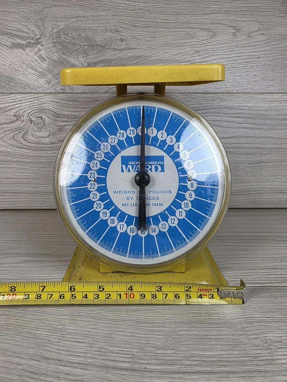 Montgomery Ward Mechanical Kitchen Scale Yellow Blue Retro SU12